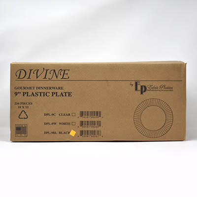 PLATE PLAST 9" BLK DIVINE