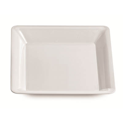 TRAY PLAST 16X16 WHT SQR
