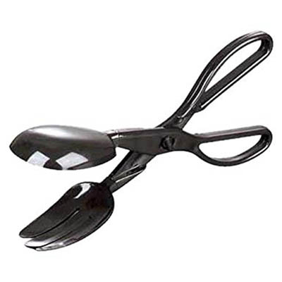 CUTLERY PLAST SCISSOR TONG BLK SALAD