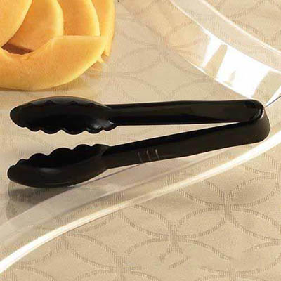 CUTLERY PLAST TONGS 6" SM BLK HD