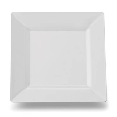 PLATE PLAST 6.5" WHT SQR DESSERT