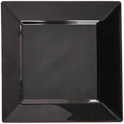 PLATE PLAST 8" BLK SQR