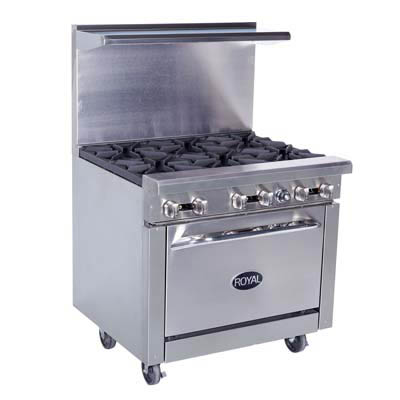 RANGE 36"6 BURNER RANGE HIGH BACK W/SHEL