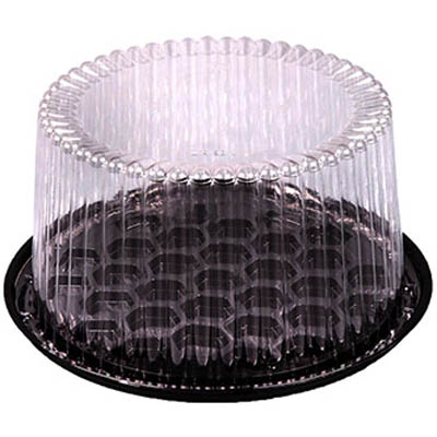 DISPLAY CAKE 8"BLK W/DOME LID 2-3 LAYER