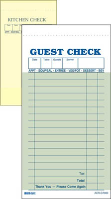 GUEST CHECK NO CARBON 2-PART 17-LINES