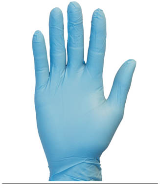 GLOVE NITRILE MED BLUE PWDFREE