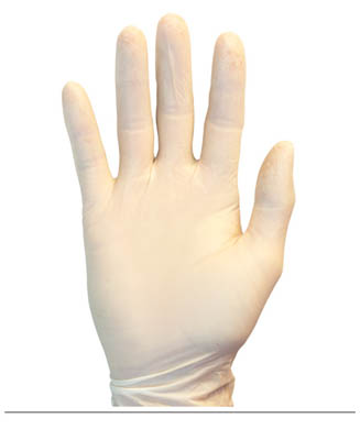 GLOVE LATEX SM POWDERED DISPO