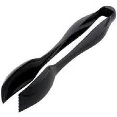 CUTLERY PLAST TONG 9" SM BLK