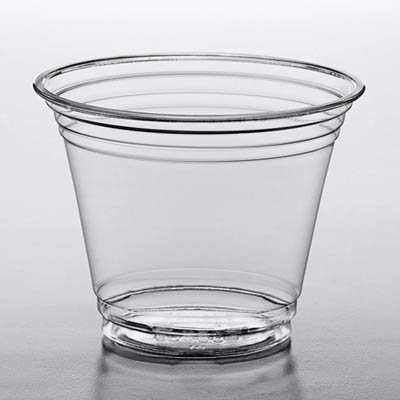 CUP PLAST 9 OZ CLR SQT PET 92MM