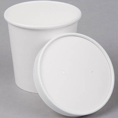 CONT PPR 16 OZ WHT W/LID COMBO