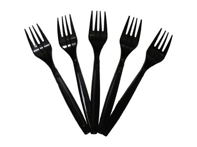 CUTLERY FORK FULL SZ XHVY BLK PP