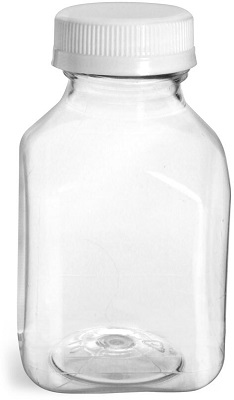 BOTTLE PLAST 8 OZ SQR PET