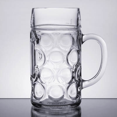 GLASS 42 OZ BEER MUG OKTOBERFEST HANDLE