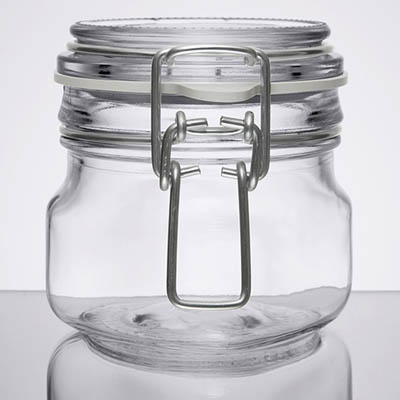 JAR 6.75 OZ GARDEN GLASS CLAMP LID