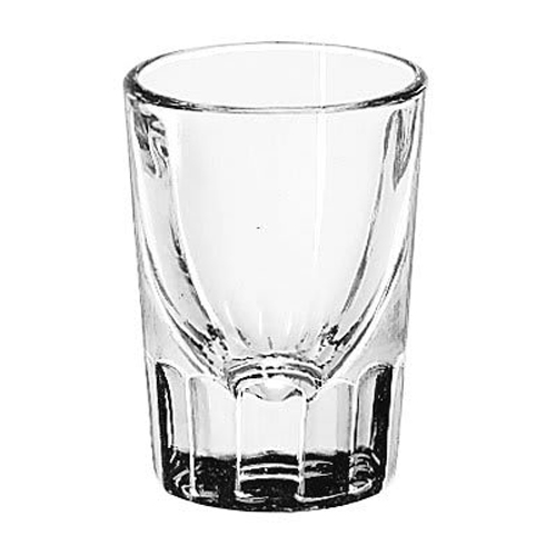 GLASS 2 OZ SHOT FLUTED