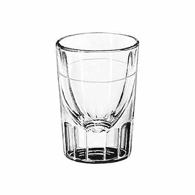 GLASS 1.5 OZ SHOT WHISKEY FLUTED W/LINE