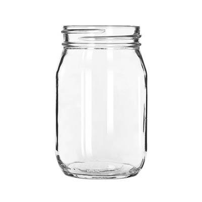 GLASS 16 OZ DRINKING JAR