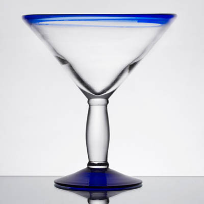 GLASS 24 OZ COCKTAIL MARTINI COBALT BLUE