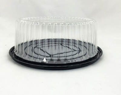 DISPLAY 7" CAKE HIGH DOME BLACK/CLEAR