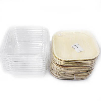 PLATE PPR 5" SQR LEAFWARE W/LID