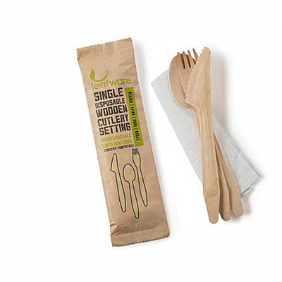 CUTLERY KIT F,K,S,NAPKIN WOOD