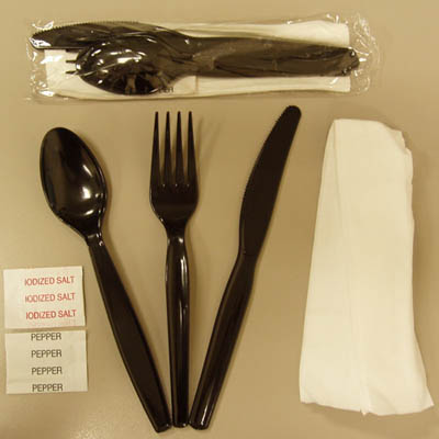 CUTLERY KIT MED WT BLK F/K/S/N/S&P