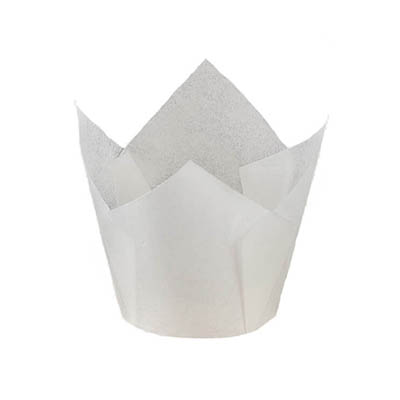 BAKING CUP TULIP WHT 2"X1-1/4"  132/50