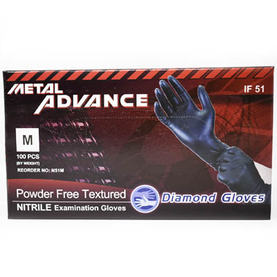 GLOVE NITRILE MED BLK PF 5MIL