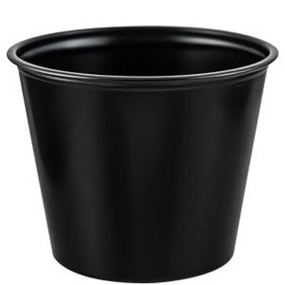 CUP PORTION PLAST 5.5 OZ BLK