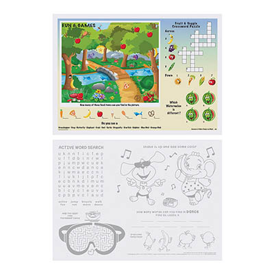 PLACEMAT 10X14 KID'S FUN&GAMES