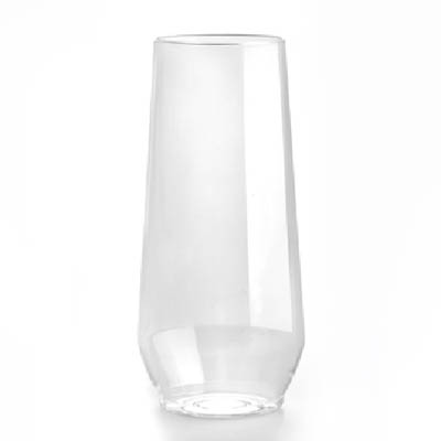 CUP PLAST 10 OZ STEMLESS FLUTE CLR