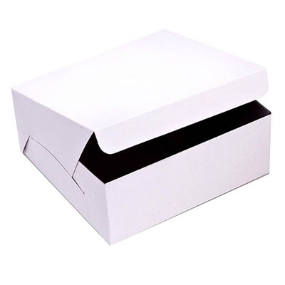 BOX CAKE 10X10X3 WHT L/C