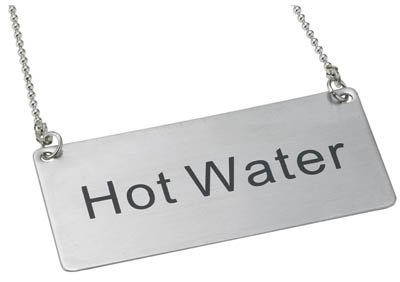 SIGN BEVERAGE CHAIN "HOT WATER"