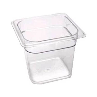 PAN FOOD 1/6 SIZE 6" DEEP POLY CLEAR NSF