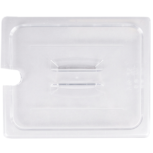 LID FOOD PAN 1/2 SIZE NOTCH W/HANDLE CLR