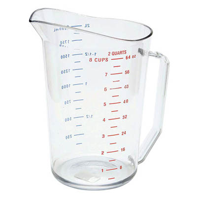 CUP MEASURING 2 QUART POLY CLEAR