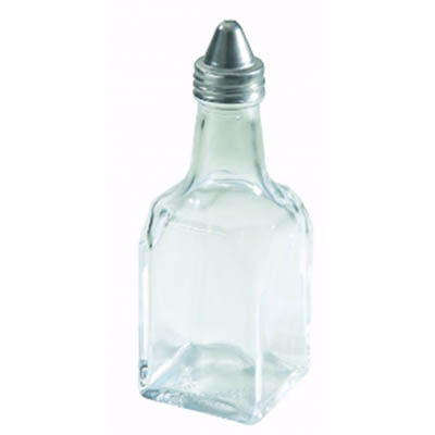 CRUET 6 OZ OIL OR VINEGAR SQR GLASS