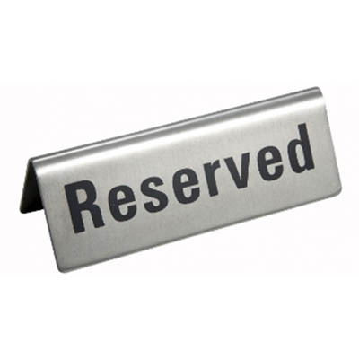 SIGN RESERVED 4.75" STAINLESS STEEL FOLD
