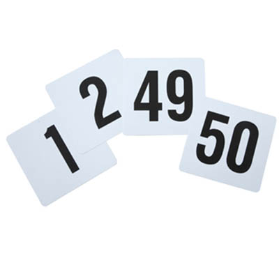 NUMBER TABLE 1-50 2-SIDED PLASTIC