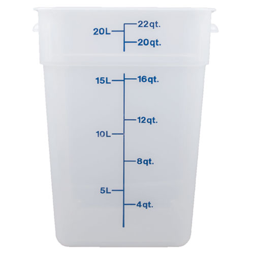 CONT FD STORAGE 22 QT SQUARE POLY TRANS