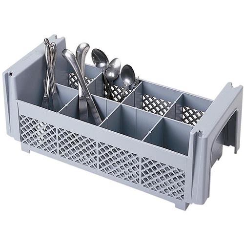 BASKET FLATWARE WASHING 8-COMP GRAY