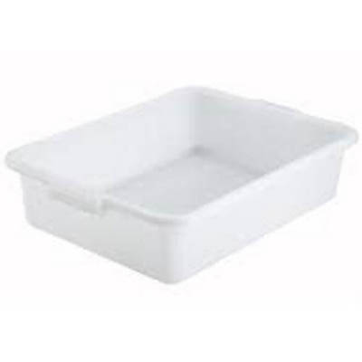 BOX BUS PLAST 5" DEEP WHT FDA GRADE