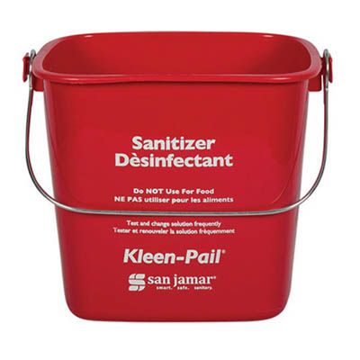 PAIL KLEEN 3QT RED SANITIZING SAN JAMAR