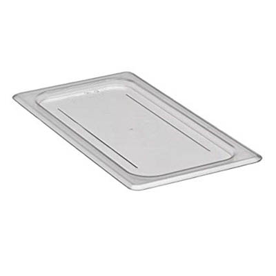 LID FOOD PAN 1/3 SIZE FLAT POLY CLEAR