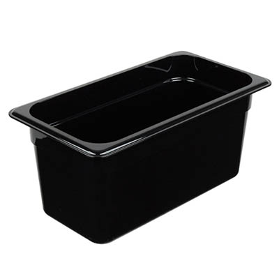 PAN FOOD 1/3 SIZE 6" DEEP POLY BLACK