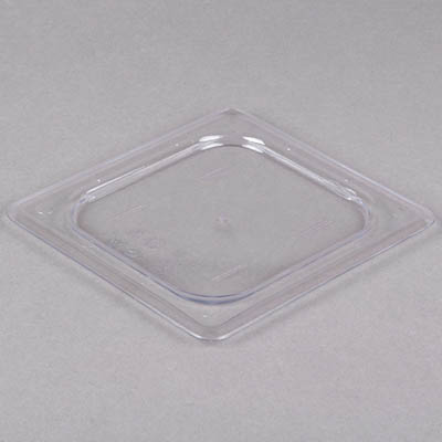 LID FOOD PAN 1/6 SIZE FLAT POLY CLEAR