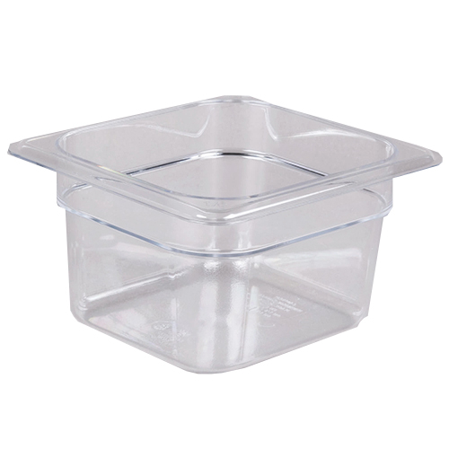 PAN FOOD 1/6 SIZE 4" DEEP POLY CLEAR