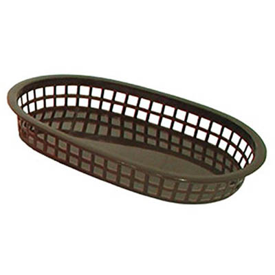 BASKET PLAST 10.75X7 BRWN OVAL