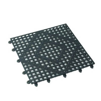 MAT BAR 12X12 SQUARE PLASTIC BLACK