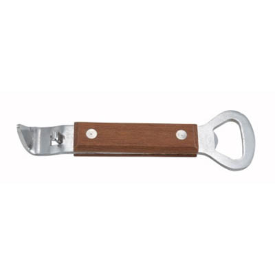 OPENER BOTTLE/CAN 7" S/S WOOD HANDLE